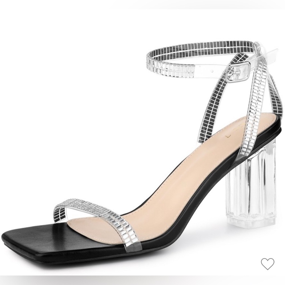 Perphy brand Elegant Black and Silver Women's Heels